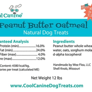 Cool Canine Peanut Butter Oatmeal treats 7oz