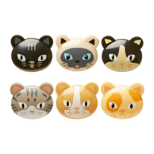 Kikkerland Cat Face Bag Clips set of 6