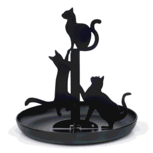 Kikkerland Black Cats Metal Jewelry Holder
