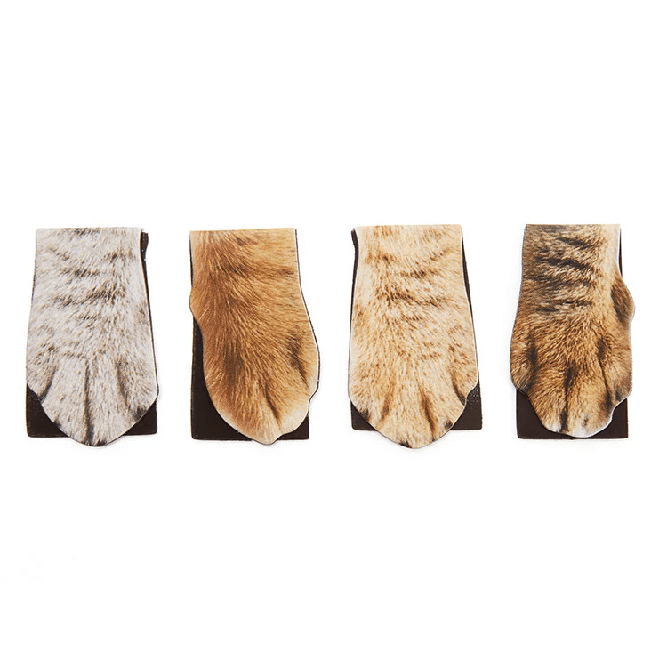 Kikkerland Magnetic Cat Paw Bookmarks set of 4
