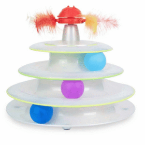 Catstages Towers of Tracks Cat Mushroom Topper Toy White