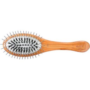 Bass Brush Oval Boar/Wire Hybrid Groomer with handle