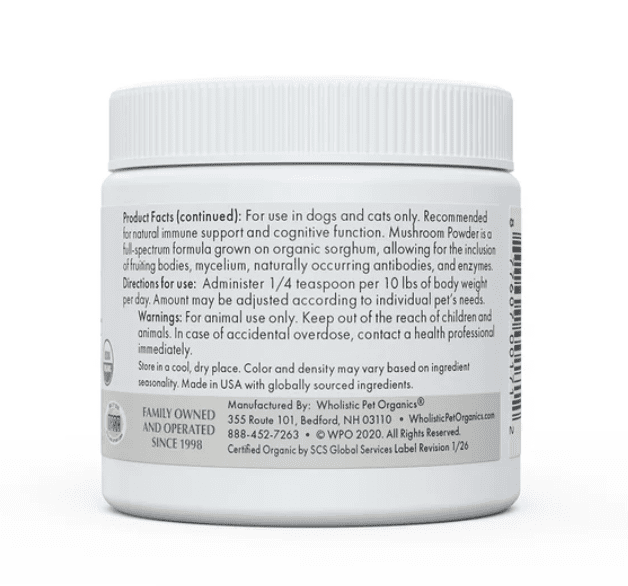 Wholistic Pet Organics Mushroom Powder 2oz - Image 4