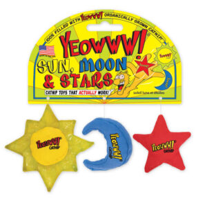 Ducky World Yeowww! Sun Moon & Stars 3-Count Cat Toy