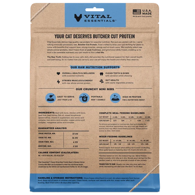 Vital Essentials Raw Protein Freeze-Dried Crunchy Mini Nibs Cat Food - Image 2