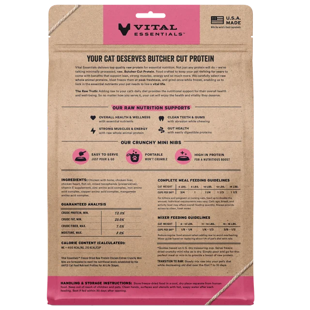 Vital Essentials Raw Protein Freeze-Dried Crunchy Mini Nibs Cat Food - Image 3