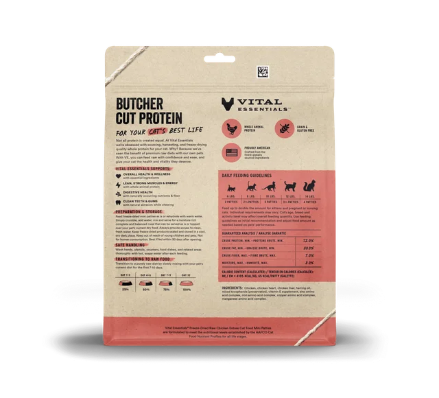 Vital Essentials Raw Protein Freeze-Dried Mini Patties Cat Food - Image 3