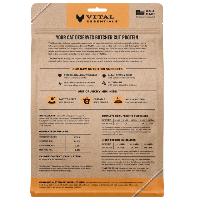 Vital Essentials Raw Protein Freeze-Dried Crunchy Mini Nibs Cat Food - Image 4