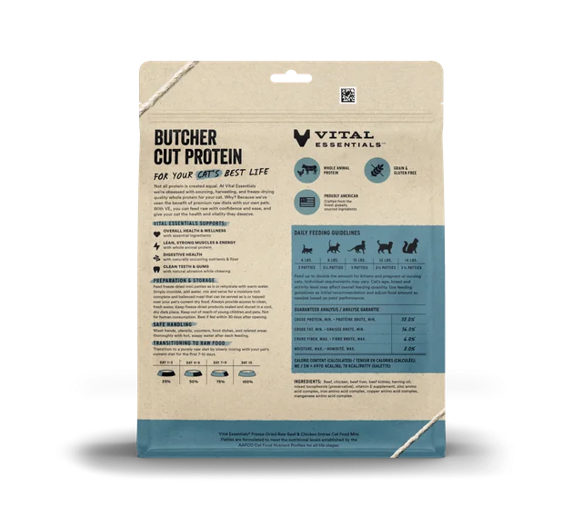 Vital Essentials Raw Protein Freeze-Dried Mini Patties Cat Food - Image 2