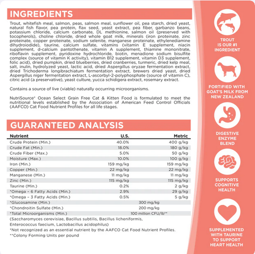 Nutrisource Grain Free Cat & Kitten Ocean Select Dry Cat Food - Image 2