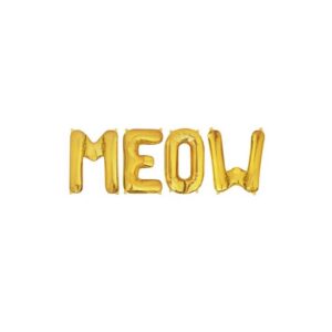 MEOW Gold Balloon Banner