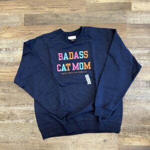 BPP Cat Mom Blue Multi crew sweatshirt