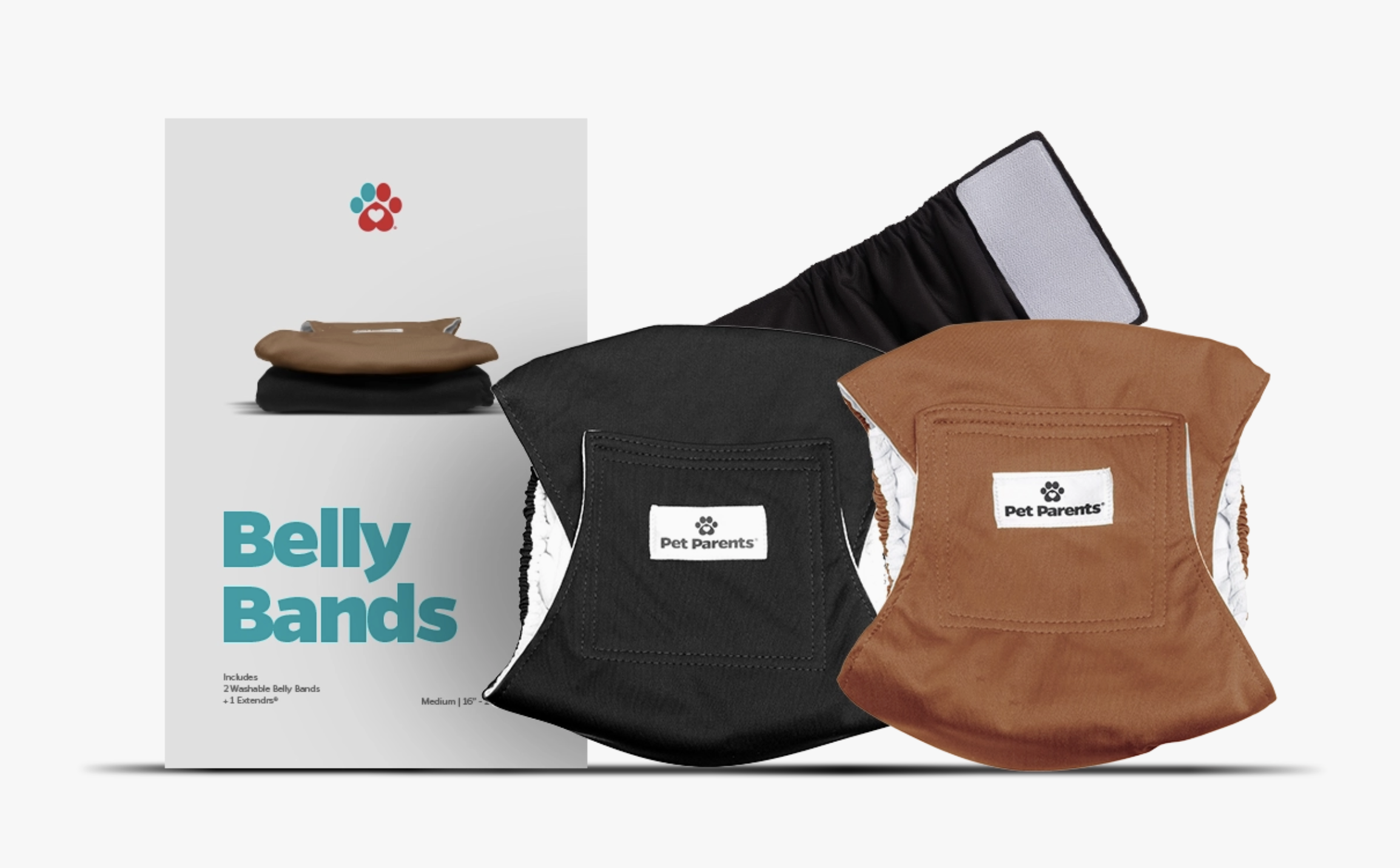 Pet Parents Washable Belly Bands + Extenders 2-pack