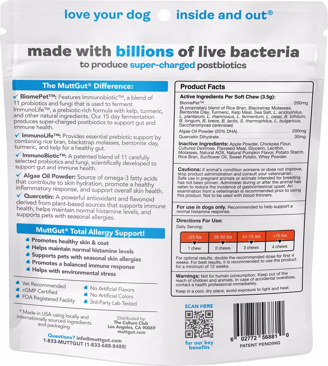 Mutt Gut Dog Allergy Functional Soft Chews - Image 2