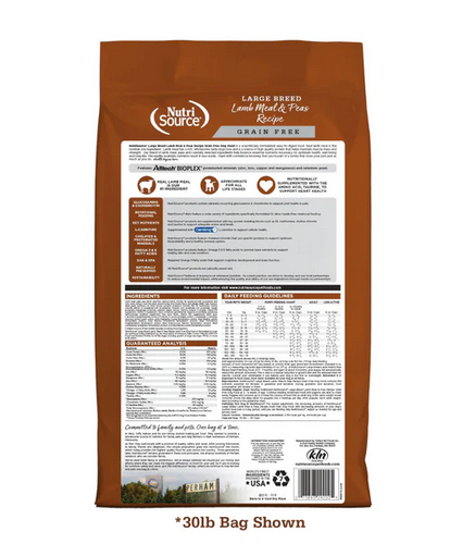 NutriSource Grain Free Large Breed Lamb & Pea Dry Dog Food 26lbs - Image 2