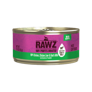 Rawz 96% Chicken & Chicken Liver/Goat Milk Pate Wet Cat Food 5.5oz