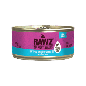 Rawz Cat 96% Turkey & Turkey Liver/Goat Milk Pate Wet Cat Food 5.5oz