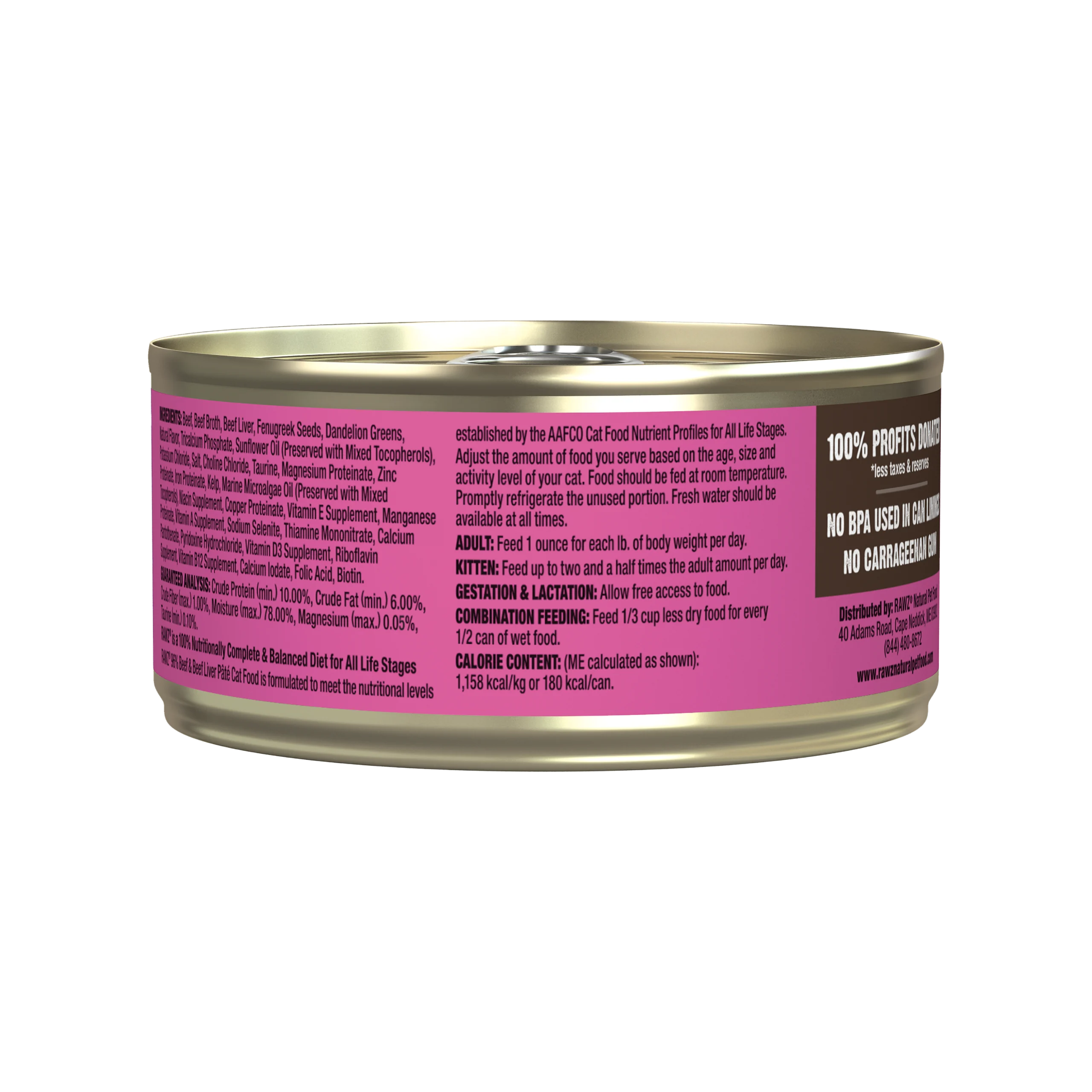 Rawz 96% Beef & Beef Liver Pate Wet Cat Food - Image 3