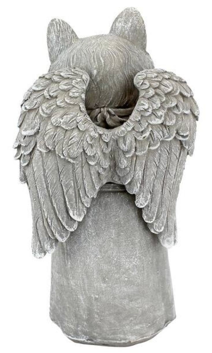 Design Toscano Paw Prints on Heart Cat statue with Scroll - Image 3